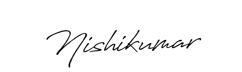 How to make Nishikumar name signature. Use Antro_Vectra_Bolder style for creating short signs online. This is the latest handwritten sign. Nishikumar signature style 7 images and pictures png
