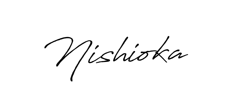 Use a signature maker to create a handwritten signature online. With this signature software, you can design (Antro_Vectra_Bolder) your own signature for name Nishioka. Nishioka signature style 7 images and pictures png
