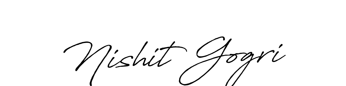 Make a short Nishit Gogri signature style. Manage your documents anywhere anytime using Antro_Vectra_Bolder. Create and add eSignatures, submit forms, share and send files easily. Nishit Gogri signature style 7 images and pictures png