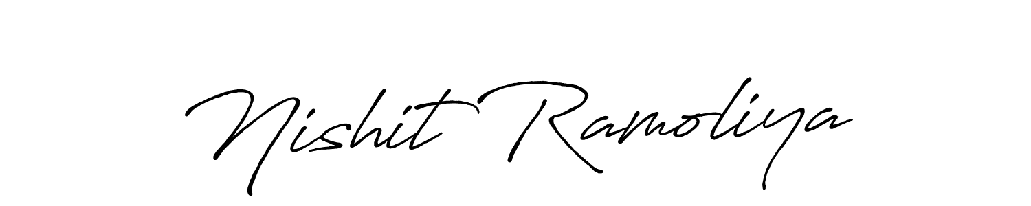 It looks lik you need a new signature style for name Nishit Ramoliya. Design unique handwritten (Antro_Vectra_Bolder) signature with our free signature maker in just a few clicks. Nishit Ramoliya signature style 7 images and pictures png