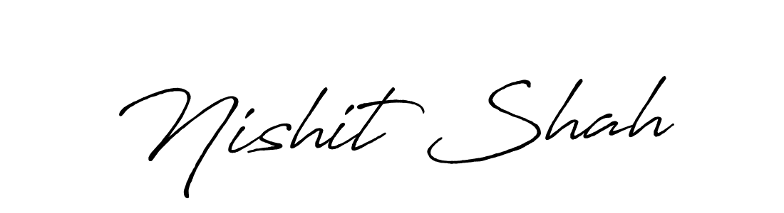 Create a beautiful signature design for name Nishit Shah. With this signature (Antro_Vectra_Bolder) fonts, you can make a handwritten signature for free. Nishit Shah signature style 7 images and pictures png