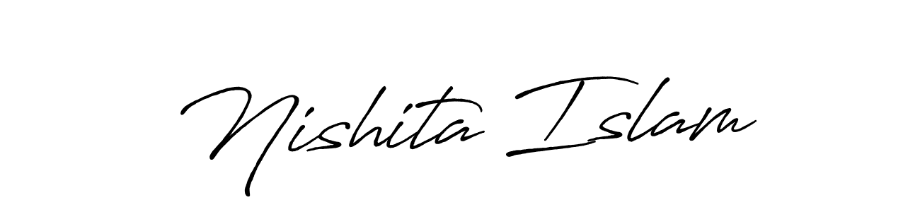 Create a beautiful signature design for name Nishita Islam. With this signature (Antro_Vectra_Bolder) fonts, you can make a handwritten signature for free. Nishita Islam signature style 7 images and pictures png