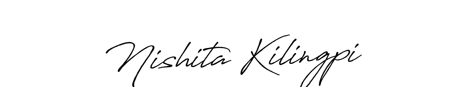 if you are searching for the best signature style for your name Nishita Kilingpi. so please give up your signature search. here we have designed multiple signature styles  using Antro_Vectra_Bolder. Nishita Kilingpi signature style 7 images and pictures png