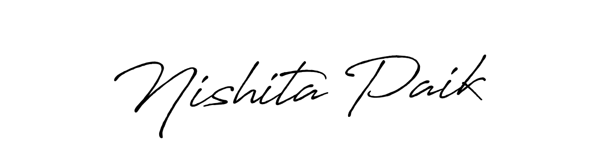 Create a beautiful signature design for name Nishita Paik. With this signature (Antro_Vectra_Bolder) fonts, you can make a handwritten signature for free. Nishita Paik signature style 7 images and pictures png