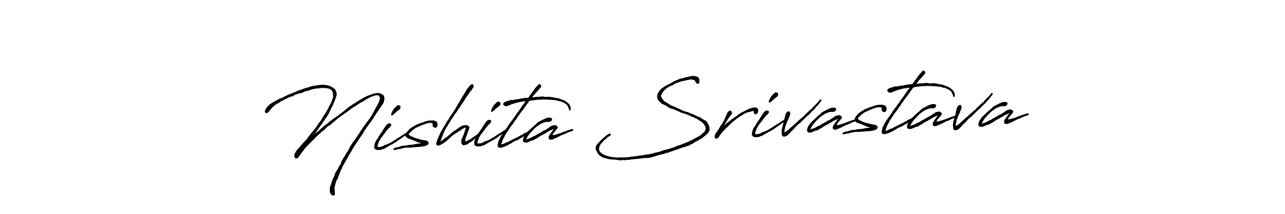 How to make Nishita Srivastava name signature. Use Antro_Vectra_Bolder style for creating short signs online. This is the latest handwritten sign. Nishita Srivastava signature style 7 images and pictures png