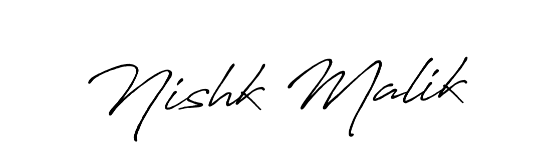 How to make Nishk Malik signature? Antro_Vectra_Bolder is a professional autograph style. Create handwritten signature for Nishk Malik name. Nishk Malik signature style 7 images and pictures png
