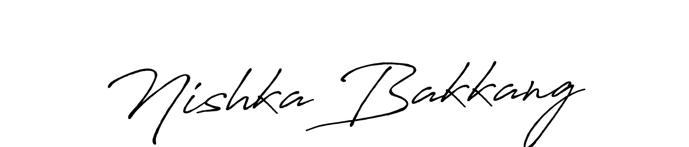 Here are the top 10 professional signature styles for the name Nishka Bakkang. These are the best autograph styles you can use for your name. Nishka Bakkang signature style 7 images and pictures png