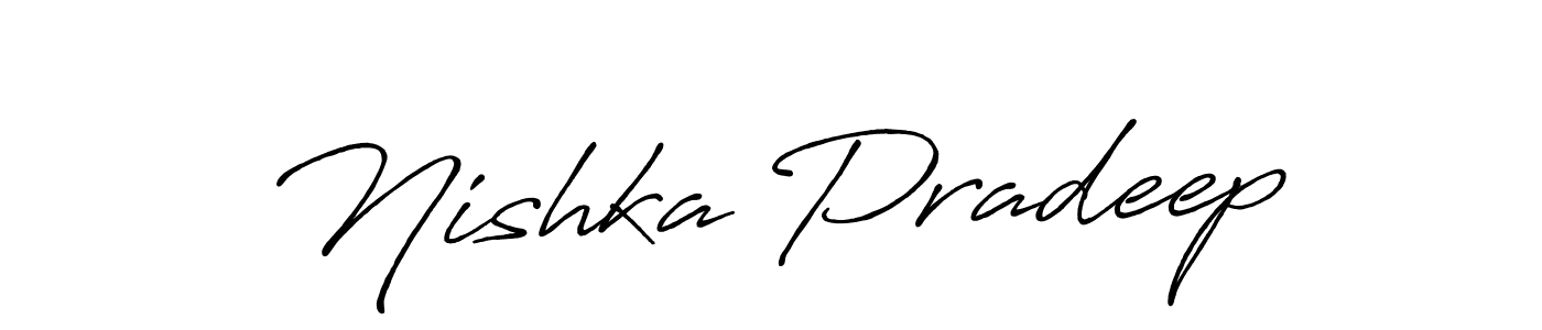 Nishka Pradeep stylish signature style. Best Handwritten Sign (Antro_Vectra_Bolder) for my name. Handwritten Signature Collection Ideas for my name Nishka Pradeep. Nishka Pradeep signature style 7 images and pictures png