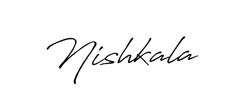 Make a beautiful signature design for name Nishkala. With this signature (Antro_Vectra_Bolder) style, you can create a handwritten signature for free. Nishkala signature style 7 images and pictures png