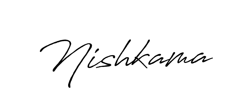 Make a beautiful signature design for name Nishkama. Use this online signature maker to create a handwritten signature for free. Nishkama signature style 7 images and pictures png