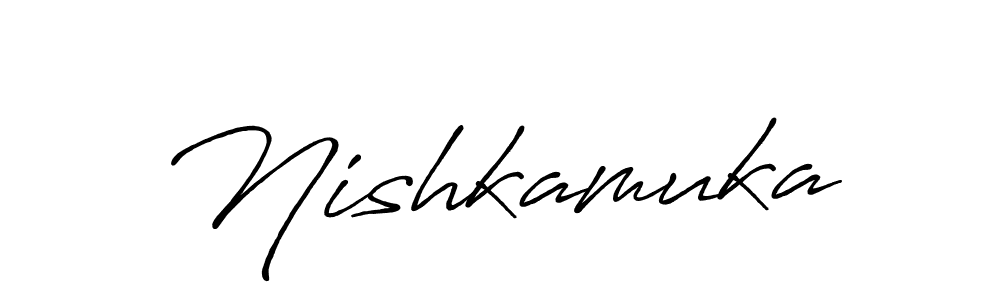 You should practise on your own different ways (Antro_Vectra_Bolder) to write your name (Nishkamuka) in signature. don't let someone else do it for you. Nishkamuka signature style 7 images and pictures png