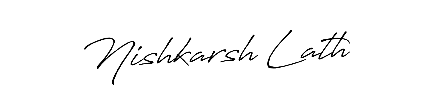 Use a signature maker to create a handwritten signature online. With this signature software, you can design (Antro_Vectra_Bolder) your own signature for name Nishkarsh Lath. Nishkarsh Lath signature style 7 images and pictures png