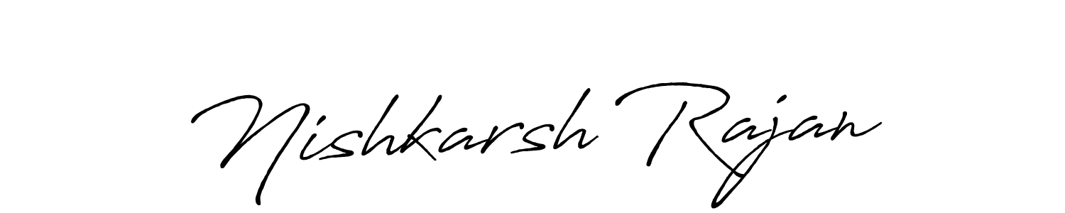 The best way (Antro_Vectra_Bolder) to make a short signature is to pick only two or three words in your name. The name Nishkarsh Rajan include a total of six letters. For converting this name. Nishkarsh Rajan signature style 7 images and pictures png