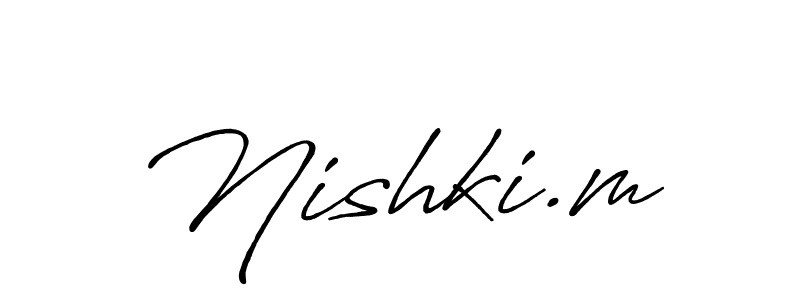 Similarly Antro_Vectra_Bolder is the best handwritten signature design. Signature creator online .You can use it as an online autograph creator for name Nishki.m. Nishki.m signature style 7 images and pictures png