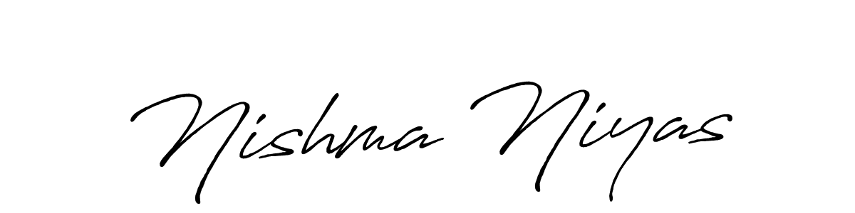 Use a signature maker to create a handwritten signature online. With this signature software, you can design (Antro_Vectra_Bolder) your own signature for name Nishma Niyas. Nishma Niyas signature style 7 images and pictures png