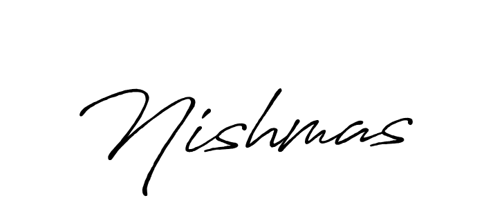 You should practise on your own different ways (Antro_Vectra_Bolder) to write your name (Nishmas) in signature. don't let someone else do it for you. Nishmas signature style 7 images and pictures png