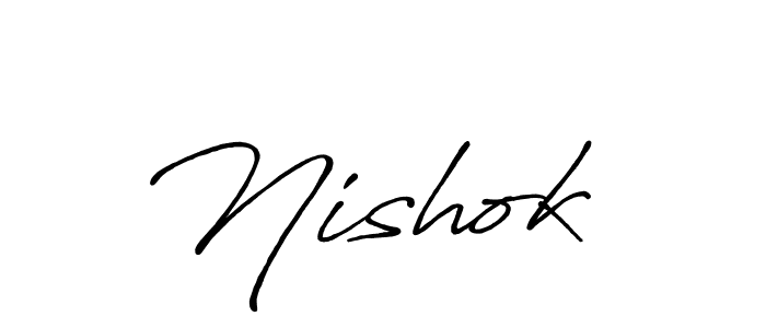 if you are searching for the best signature style for your name Nishok . so please give up your signature search. here we have designed multiple signature styles  using Antro_Vectra_Bolder. Nishok  signature style 7 images and pictures png