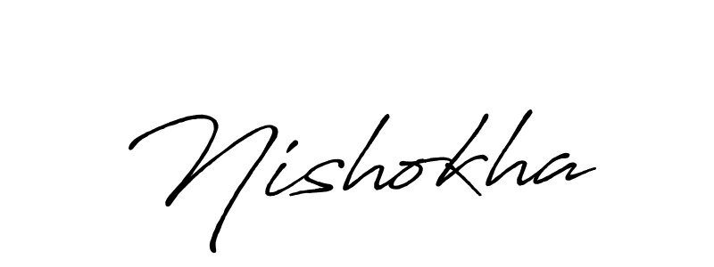 You can use this online signature creator to create a handwritten signature for the name Nishokha. This is the best online autograph maker. Nishokha signature style 7 images and pictures png