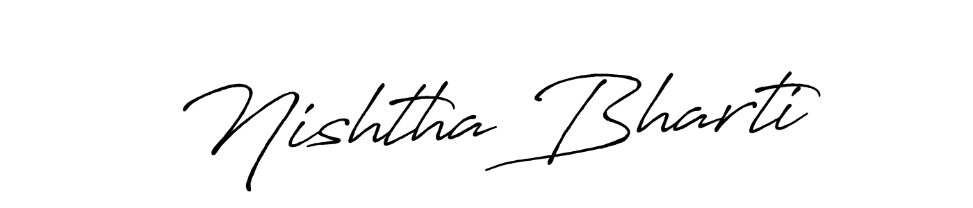 Create a beautiful signature design for name Nishtha Bharti. With this signature (Antro_Vectra_Bolder) fonts, you can make a handwritten signature for free. Nishtha Bharti signature style 7 images and pictures png