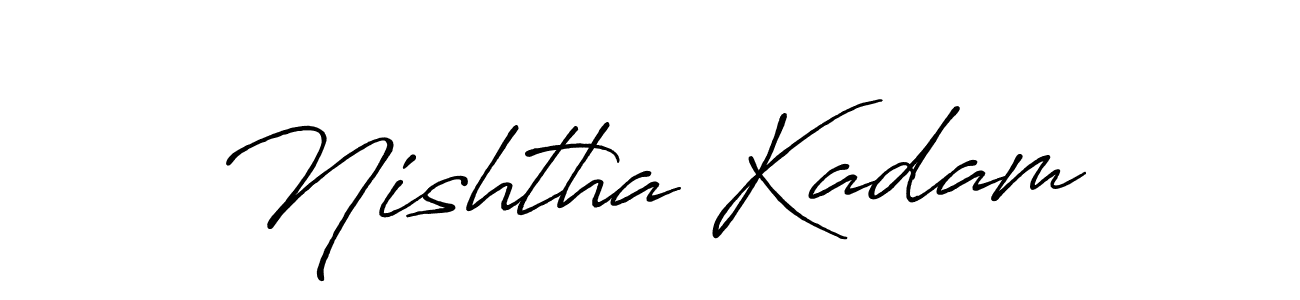 You should practise on your own different ways (Antro_Vectra_Bolder) to write your name (Nishtha Kadam) in signature. don't let someone else do it for you. Nishtha Kadam signature style 7 images and pictures png