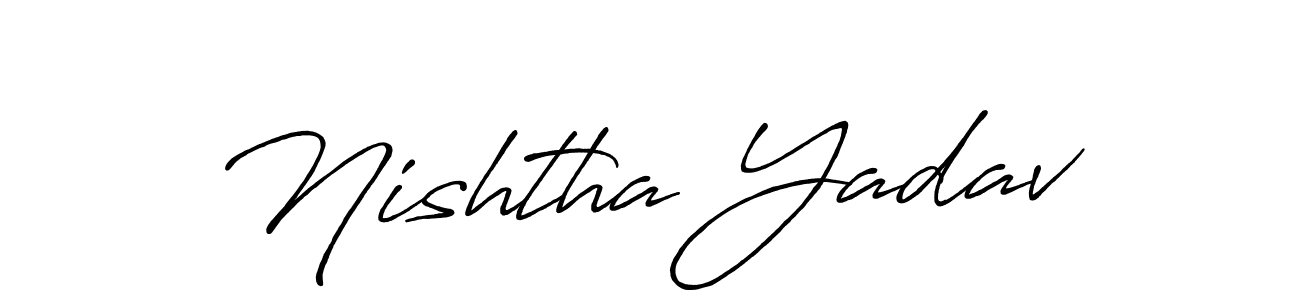 Make a beautiful signature design for name Nishtha Yadav. With this signature (Antro_Vectra_Bolder) style, you can create a handwritten signature for free. Nishtha Yadav signature style 7 images and pictures png