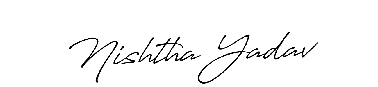 Antro_Vectra_Bolder is a professional signature style that is perfect for those who want to add a touch of class to their signature. It is also a great choice for those who want to make their signature more unique. Get Nishtha Yadav name to fancy signature for free. Nishtha Yadav signature style 7 images and pictures png