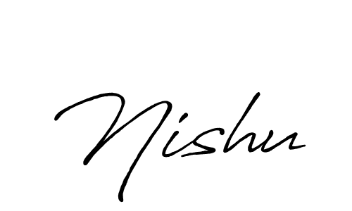 Also we have Nishu name is the best signature style. Create professional handwritten signature collection using Antro_Vectra_Bolder autograph style. Nishu signature style 7 images and pictures png