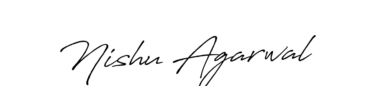 Similarly Antro_Vectra_Bolder is the best handwritten signature design. Signature creator online .You can use it as an online autograph creator for name Nishu Agarwal. Nishu Agarwal signature style 7 images and pictures png