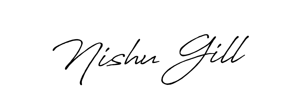 Make a beautiful signature design for name Nishu Gill. Use this online signature maker to create a handwritten signature for free. Nishu Gill signature style 7 images and pictures png