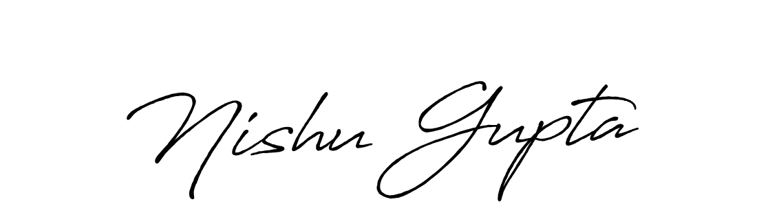 You should practise on your own different ways (Antro_Vectra_Bolder) to write your name (Nishu Gupta) in signature. don't let someone else do it for you. Nishu Gupta signature style 7 images and pictures png