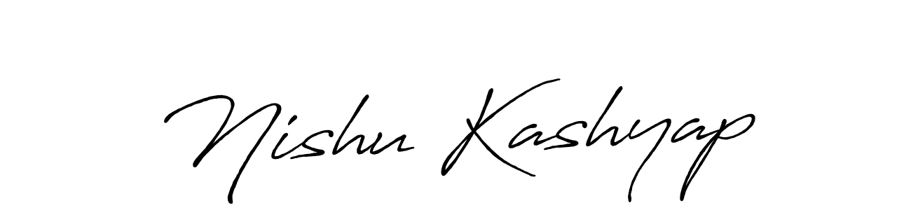 Also we have Nishu Kashyap name is the best signature style. Create professional handwritten signature collection using Antro_Vectra_Bolder autograph style. Nishu Kashyap signature style 7 images and pictures png