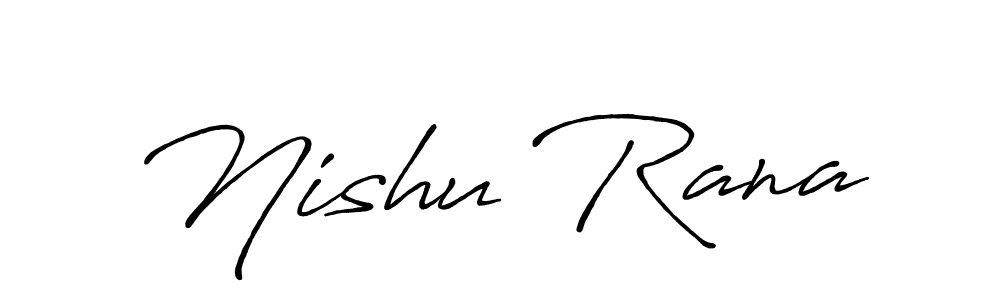 The best way (Antro_Vectra_Bolder) to make a short signature is to pick only two or three words in your name. The name Nishu Rana include a total of six letters. For converting this name. Nishu Rana signature style 7 images and pictures png