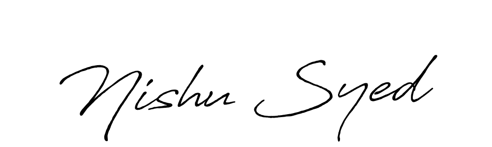 How to make Nishu Syed signature? Antro_Vectra_Bolder is a professional autograph style. Create handwritten signature for Nishu Syed name. Nishu Syed signature style 7 images and pictures png