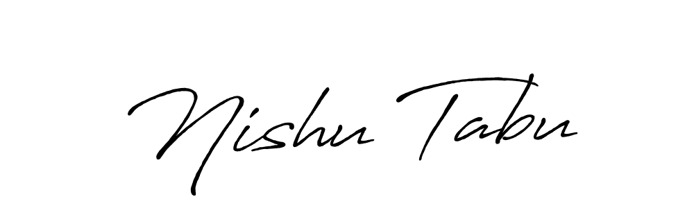 Make a short Nishu Tabu signature style. Manage your documents anywhere anytime using Antro_Vectra_Bolder. Create and add eSignatures, submit forms, share and send files easily. Nishu Tabu signature style 7 images and pictures png
