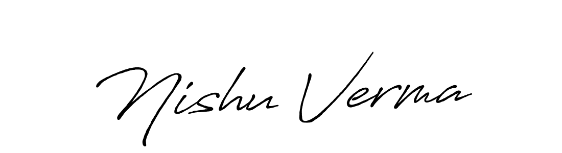 if you are searching for the best signature style for your name Nishu Verma. so please give up your signature search. here we have designed multiple signature styles  using Antro_Vectra_Bolder. Nishu Verma signature style 7 images and pictures png