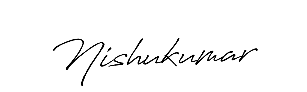 How to make Nishukumar signature? Antro_Vectra_Bolder is a professional autograph style. Create handwritten signature for Nishukumar name. Nishukumar signature style 7 images and pictures png