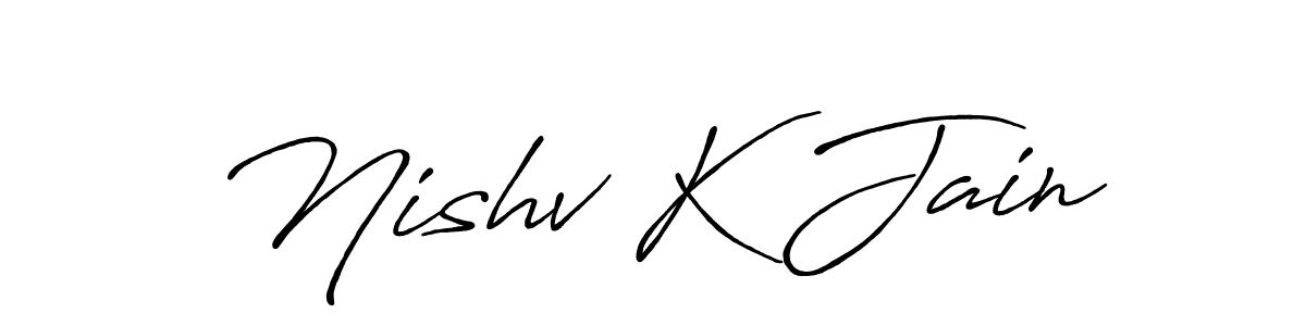 Similarly Antro_Vectra_Bolder is the best handwritten signature design. Signature creator online .You can use it as an online autograph creator for name Nishv K Jain. Nishv K Jain signature style 7 images and pictures png