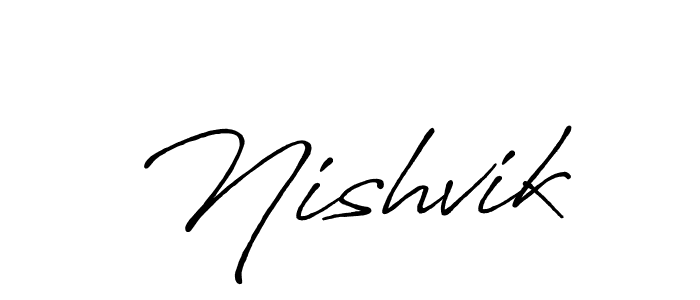 Make a beautiful signature design for name Nishvik. Use this online signature maker to create a handwritten signature for free. Nishvik signature style 7 images and pictures png