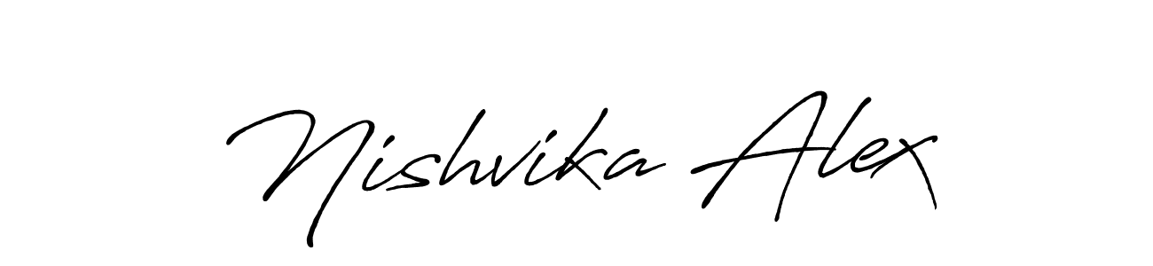 Design your own signature with our free online signature maker. With this signature software, you can create a handwritten (Antro_Vectra_Bolder) signature for name Nishvika Alex. Nishvika Alex signature style 7 images and pictures png