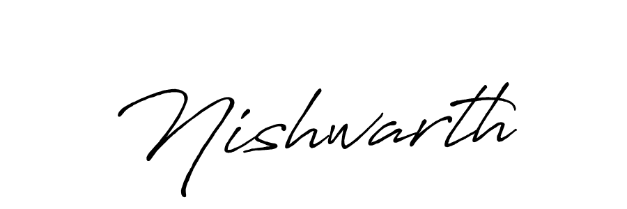 How to make Nishwarth name signature. Use Antro_Vectra_Bolder style for creating short signs online. This is the latest handwritten sign. Nishwarth signature style 7 images and pictures png