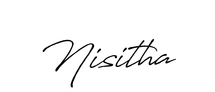 Make a beautiful signature design for name Nisitha. With this signature (Antro_Vectra_Bolder) style, you can create a handwritten signature for free. Nisitha signature style 7 images and pictures png