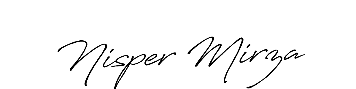 The best way (Antro_Vectra_Bolder) to make a short signature is to pick only two or three words in your name. The name Nisper Mirza include a total of six letters. For converting this name. Nisper Mirza signature style 7 images and pictures png