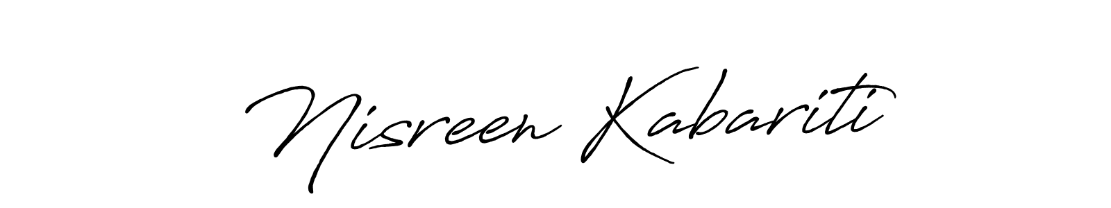 You can use this online signature creator to create a handwritten signature for the name Nisreen Kabariti. This is the best online autograph maker. Nisreen Kabariti signature style 7 images and pictures png