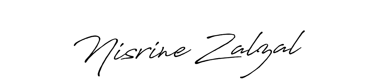 Nisrine Zalzal stylish signature style. Best Handwritten Sign (Antro_Vectra_Bolder) for my name. Handwritten Signature Collection Ideas for my name Nisrine Zalzal. Nisrine Zalzal signature style 7 images and pictures png