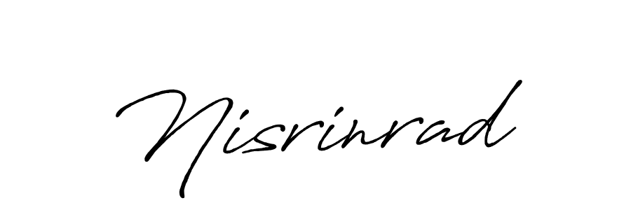 Use a signature maker to create a handwritten signature online. With this signature software, you can design (Antro_Vectra_Bolder) your own signature for name Nisrinrad. Nisrinrad signature style 7 images and pictures png