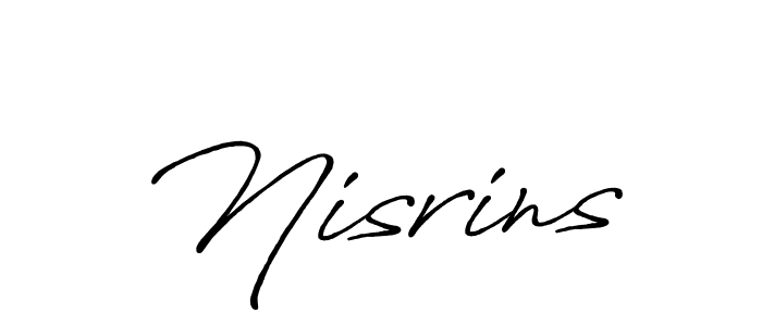 Make a beautiful signature design for name Nisrins. Use this online signature maker to create a handwritten signature for free. Nisrins signature style 7 images and pictures png