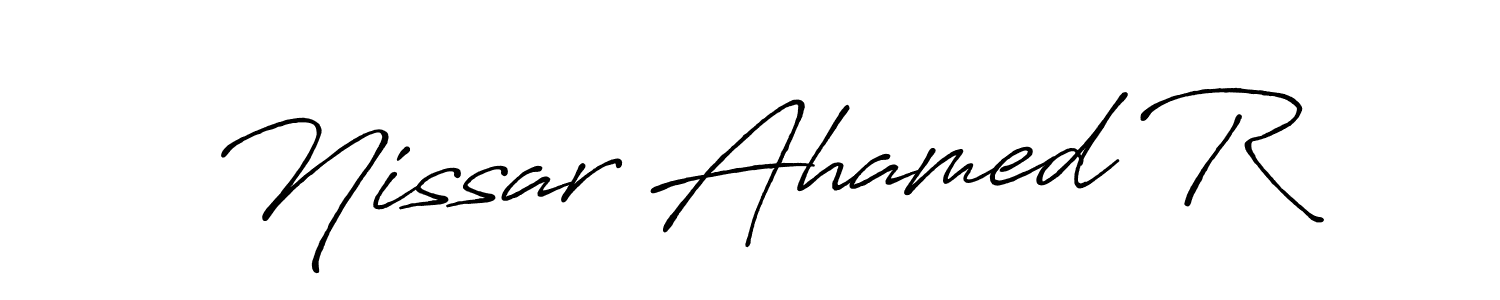Nissar Ahamed R stylish signature style. Best Handwritten Sign (Antro_Vectra_Bolder) for my name. Handwritten Signature Collection Ideas for my name Nissar Ahamed R. Nissar Ahamed R signature style 7 images and pictures png