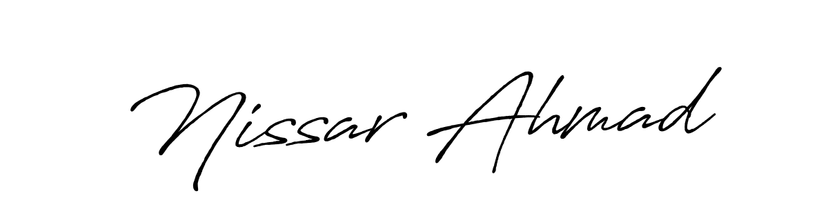 Similarly Antro_Vectra_Bolder is the best handwritten signature design. Signature creator online .You can use it as an online autograph creator for name Nissar Ahmad. Nissar Ahmad signature style 7 images and pictures png