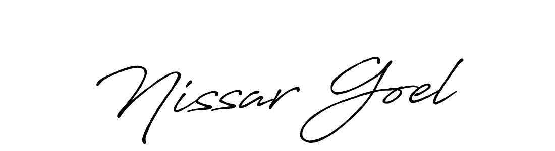 It looks lik you need a new signature style for name Nissar Goel. Design unique handwritten (Antro_Vectra_Bolder) signature with our free signature maker in just a few clicks. Nissar Goel signature style 7 images and pictures png