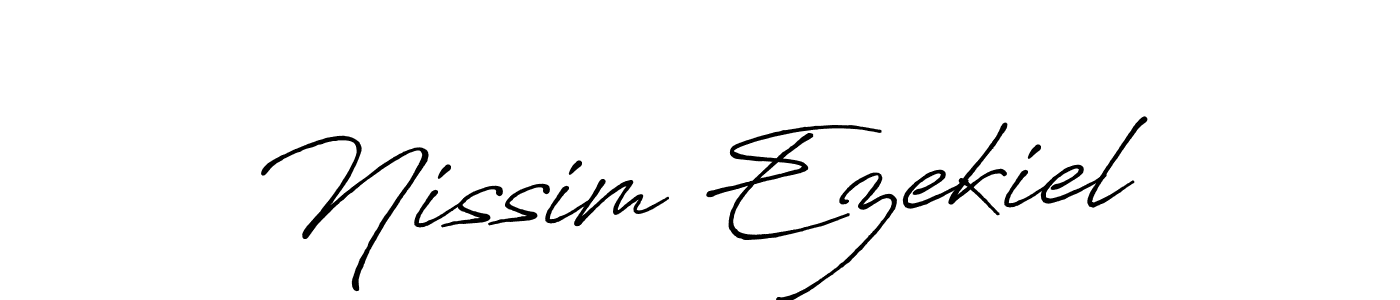 Nissim Ezekiel stylish signature style. Best Handwritten Sign (Antro_Vectra_Bolder) for my name. Handwritten Signature Collection Ideas for my name Nissim Ezekiel. Nissim Ezekiel signature style 7 images and pictures png